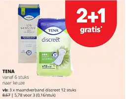 Spar TENA maandverband discreet 12 stuks aanbieding