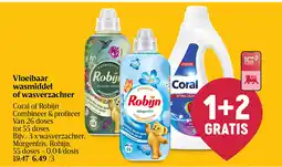 Delhaize Vloeibaar wasmiddel of wasverzachter aanbieding