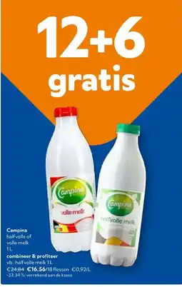 OKay Campina halfvolle melk 1L aanbieding