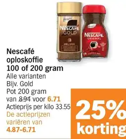 Albert Heijn Nescafé oploskoffie aanbieding