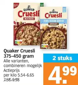 Albert Heijn Quaker Cruesli aanbieding