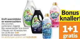 Albert Heijn Dreft wasmiddelen en wasverzachters aanbieding