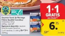 Carrefour Market Saumon fumé de Norvège Filière Qualité Carrefour aanbieding