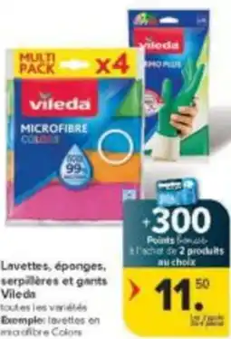 Carrefour Market Lavettes, éponges, serpillères et gants Vileda aanbieding