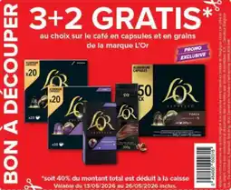 Carrefour Market Au choix sur le café en capsules et en grains de la marque L'Or aanbieding