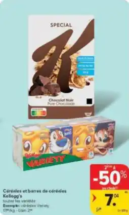 Carrefour Market Céréales et barres de céréales Kellogg's aanbieding