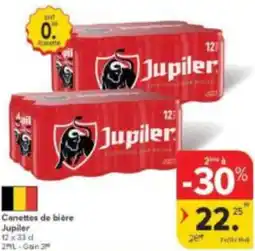 Carrefour Market Canettes de bière Jupiler aanbieding
