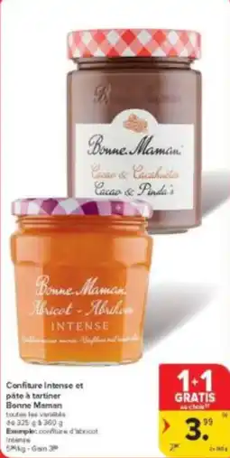 Carrefour Market Confiture Intense et pâte à tartiner Bonne Maman aanbieding