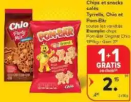 Carrefour Market Chips et snacks salés Tyrrells, Chio et Pom-Bär aanbieding