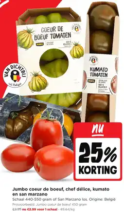 Jumbo Jumbo coeur de boeuf, chef délice, kumato en san marzano aanbieding