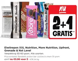 Jumbo Eiwitrepen XXL Nutrition, More Nutrition, Upfront, Grenade & Nxt Level aanbieding
