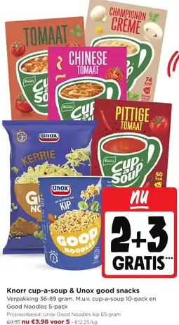 Jumbo Knorr cup-a-soup & Unox good snacks aanbieding