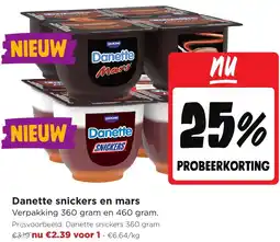 Jumbo Danette snickers en mars aanbieding
