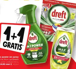 Jumbo Dreft vaatwastabletten, max power en spray aanbieding