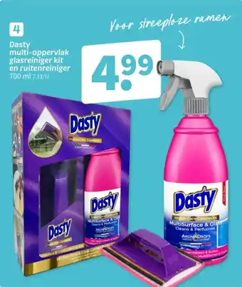 Wibra Dasty multi-oppervlak glasreiniger kit en ruitenreiniger aanbieding