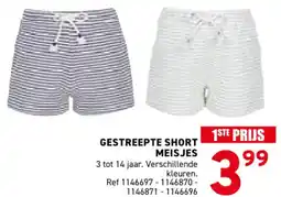 Trafic Gestreepte short meisjes aanbieding