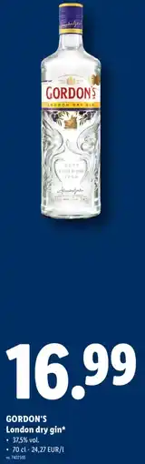 Lidl Gordon's London dry gin aanbieding