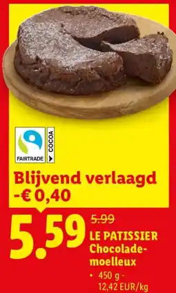 Lidl Le patissier Chocolademoelleux aanbieding