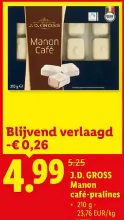 Lidl J.D. Gross Manon café-pralines aanbieding