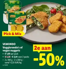 Lidl Vemondo Veggierondo's of vegan nuggets aanbieding