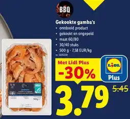 Lidl Gekookte gamba's aanbieding