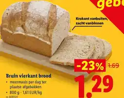 Lidl Bruin vierkant brood aanbieding