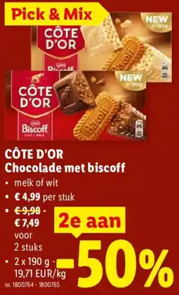 Lidl Côte d'or Chocolade met biscoff aanbieding