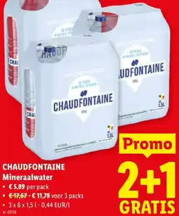 Lidl Chaudfontaine Mineraalwater aanbieding