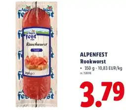 Lidl Alpenfest Rookworst aanbieding
