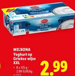 Lidl Milbona Yoghurt op Griekse wijze XXL aanbieding