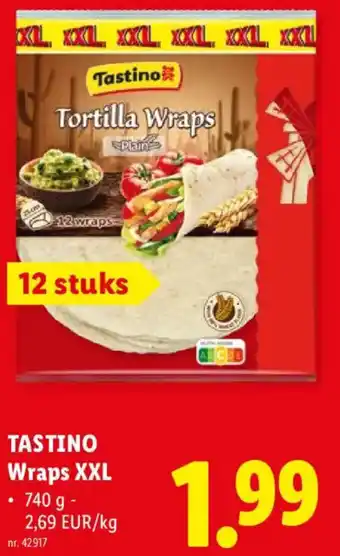 Lidl Tastino Wraps XXL aanbieding