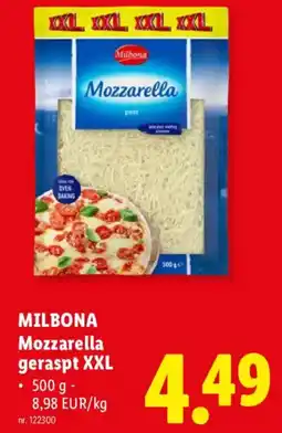 Lidl Milbona Mozzarella geraspt XXL aanbieding