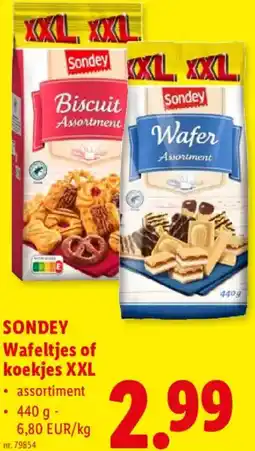 Lidl Sondey Wafeltjes of koekjes XXL aanbieding