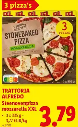 Lidl Trattoria Alfredo Steenovenpizza mozzarella XXL aanbieding