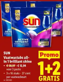 Lidl Sun Vaatwastabs all- in 1 brilliant shine aanbieding