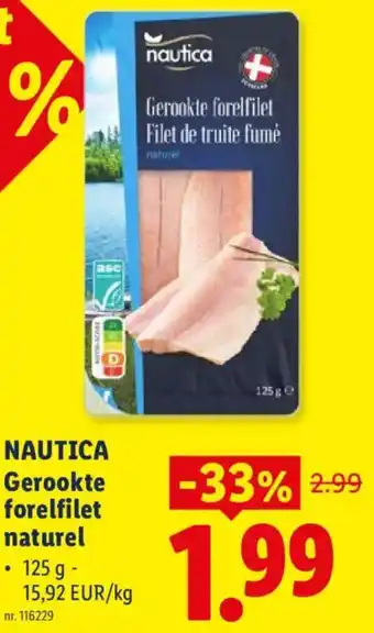 Lidl Nautica Gerookte forelfilet naturel aanbieding