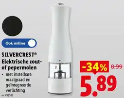 Lidl Silvercrest Elektrische zout of pepermolen aanbieding