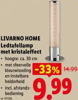 Lidl Livarno home Ledtafellamp met kristaleffect aanbieding