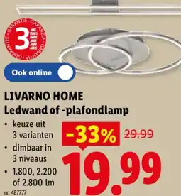 Lidl Livarno home Ledwand of plafondlamp aanbieding