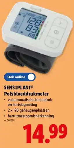 Lidl Sensiplast Polsbloeddrukmeter aanbieding