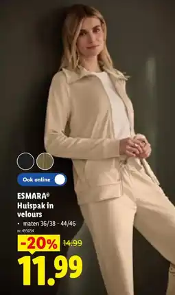 Lidl Esmara Huispak in velours aanbieding