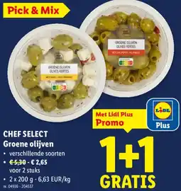 Lidl Chef select Groene olijven aanbieding