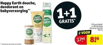 Kruidvat Happy Earth douche, deodorant en babyverzorging aanbieding