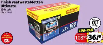 Kruidvat Finish vaatwastabletten Ultimate aanbieding