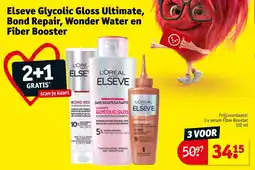 Kruidvat Elseve Glycolic Gloss Ultimate, Bond Repair, Wonder Water en Fiber Booster aanbieding