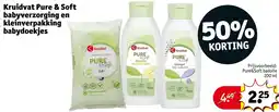 Kruidvat Kruidvat Pure & Soft babyverzorging en kleinverpakking babydoekjes aanbieding