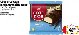 Kruidvat Côte d'Or Coco melk en Vanille puur aanbieding