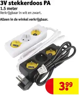 Kruidvat 3V stekkerdoos PA aanbieding