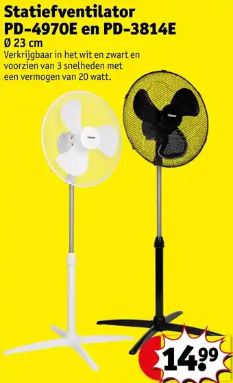Kruidvat Statiefventilator PD-4970E en PD-3814E aanbieding