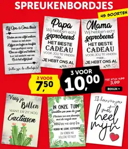 Boekenvoordeel Spreukenbordjes aanbieding